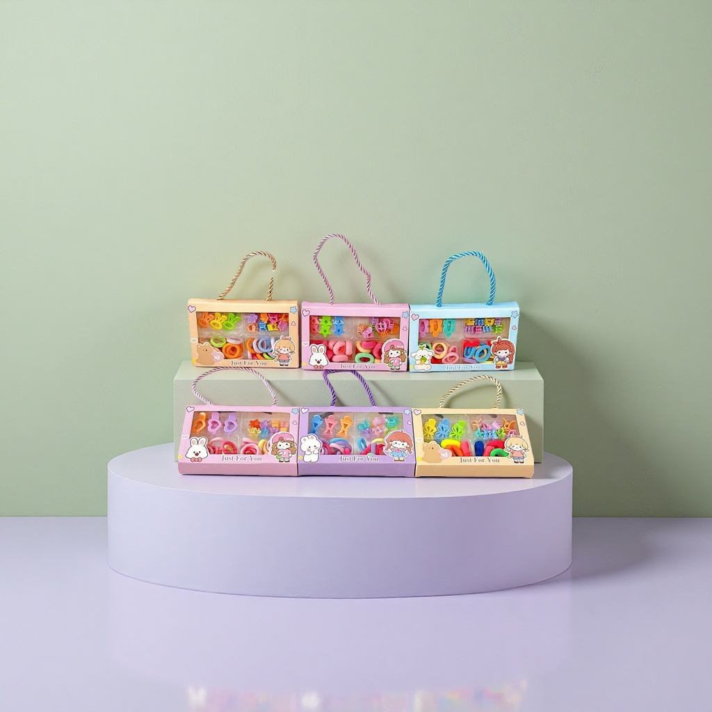 Colorful hair band gift box, multi-color mixed and matched fashionable hair accessory set, exquisite packaging Application Scenario