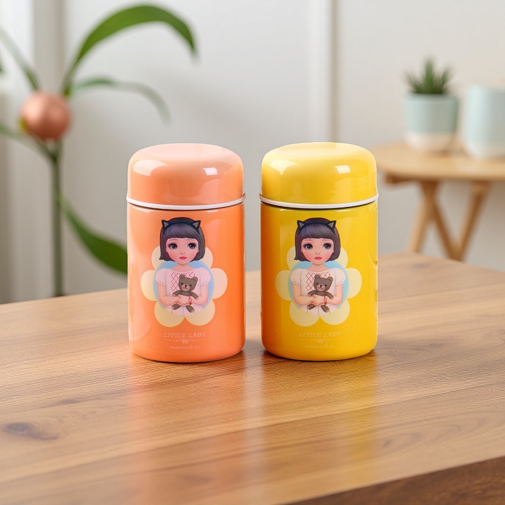 卡通女孩图案+保温杯产品图
