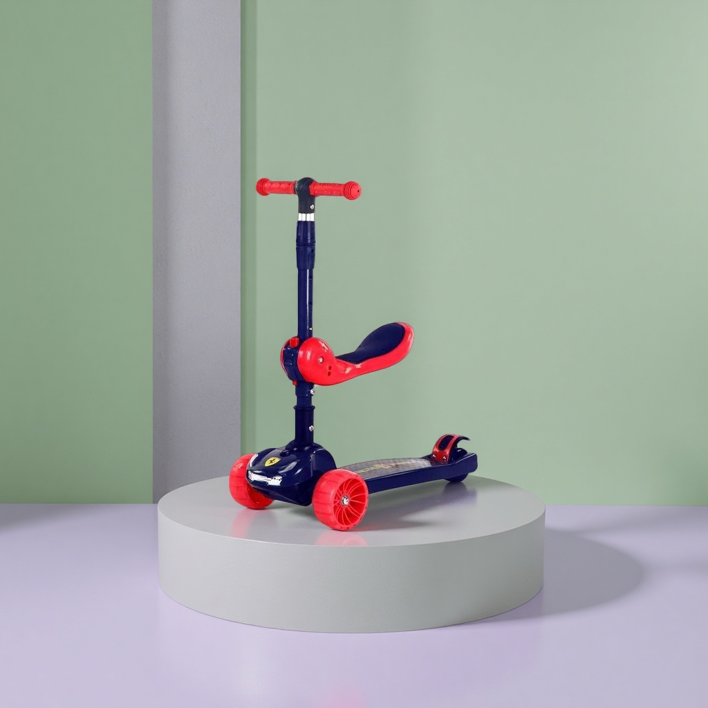 A foldable portable children's three-in-one scooter for learning to walk Application Scenario