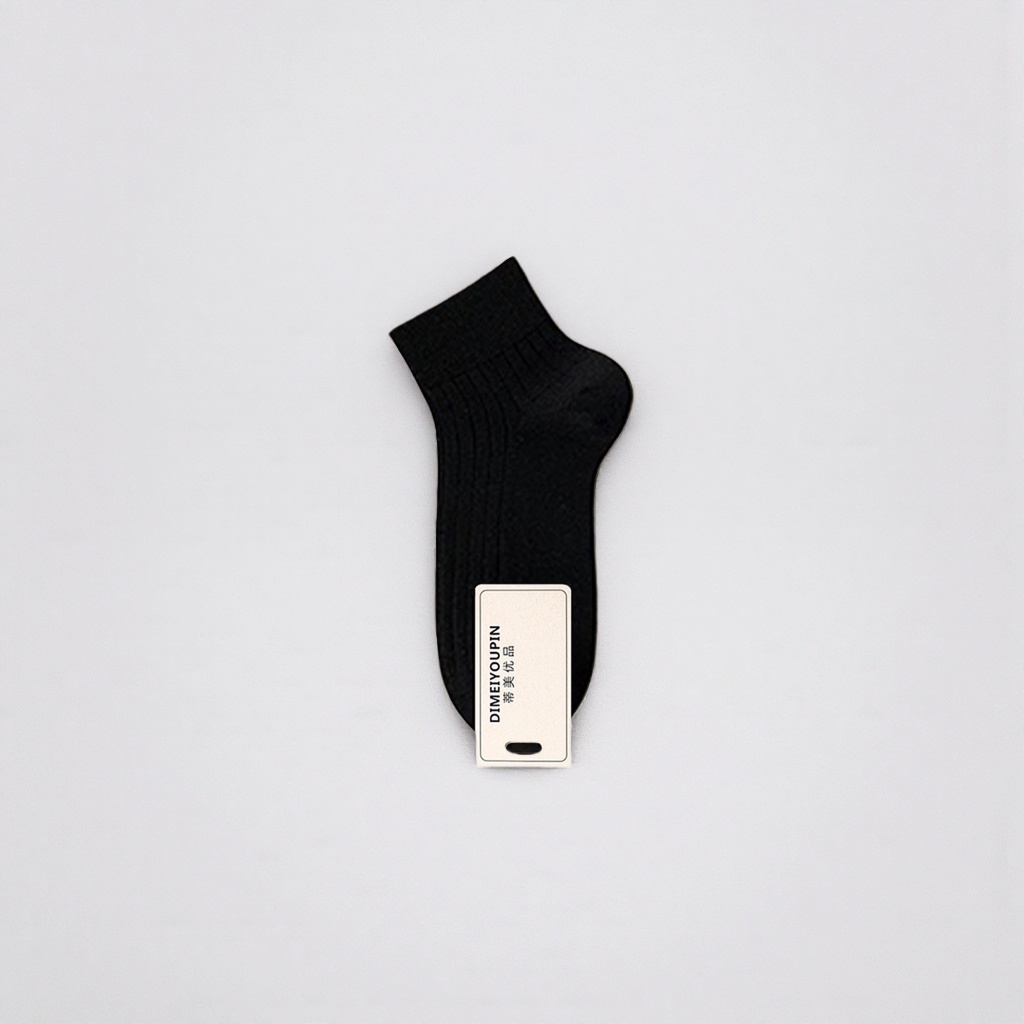 Black short socks made of pure cotton, sweat-absorbing and breathable, suitable for both men and women, basic style Application Scenario