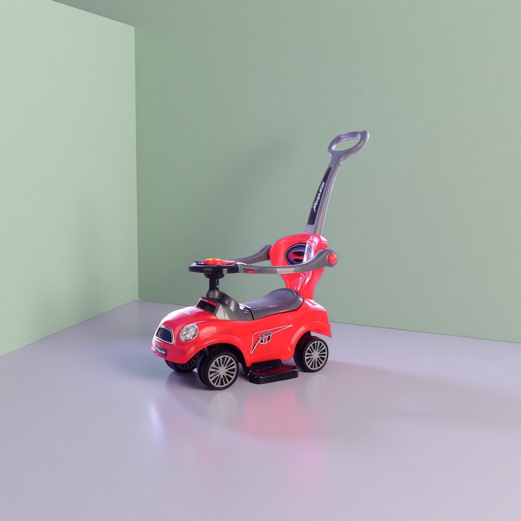 Red children's toy car, made of plastic, is safe and environmentally friendly. It is suitable for outdoor cycling and early education for children aged 3 to 6 details Picture