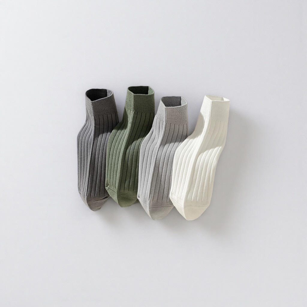 Double knitted inner and outer all-cotton socks