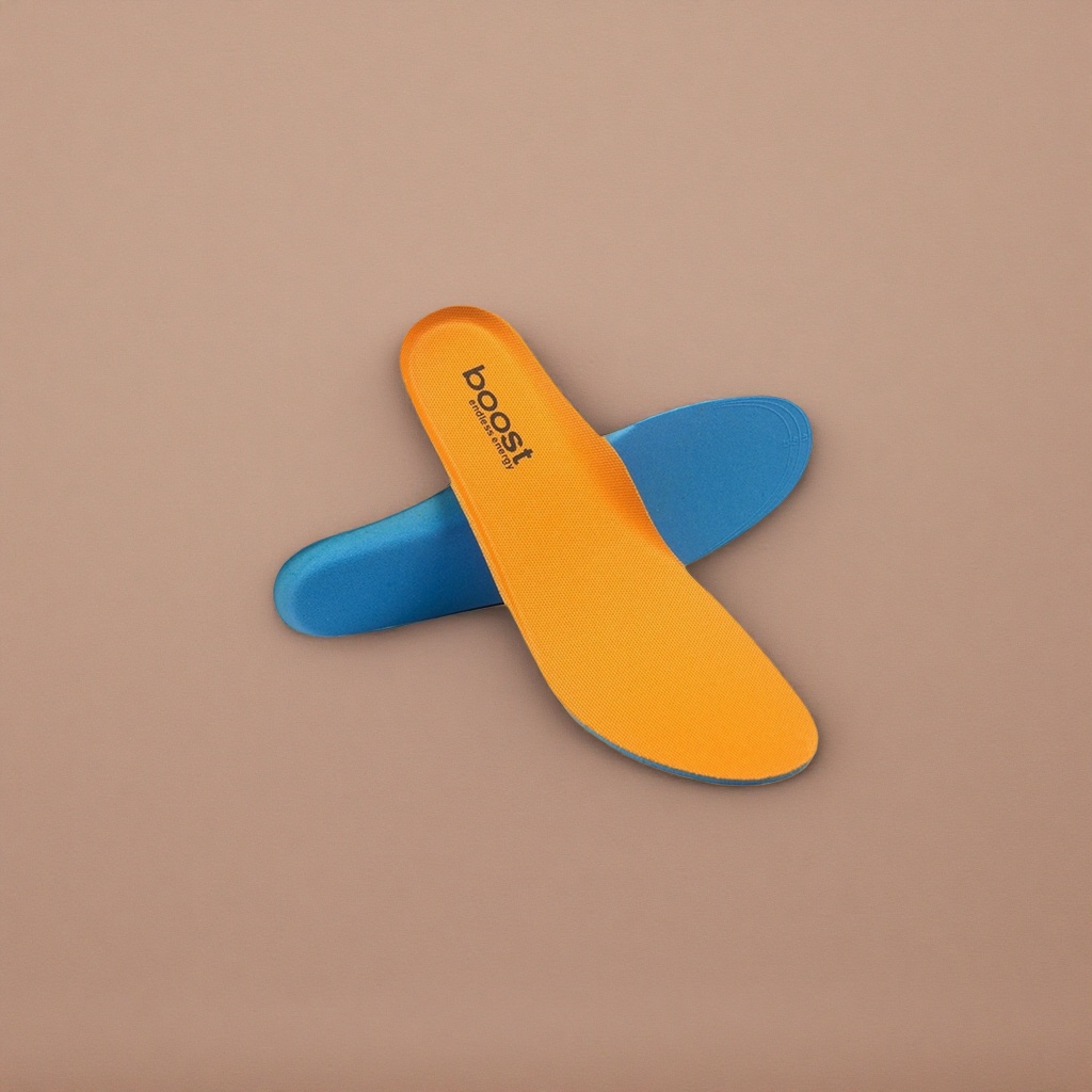 The orange silicone insoles are breathable, anti-slip, shock-absorbing and provide comfortable arch support Application Scenario