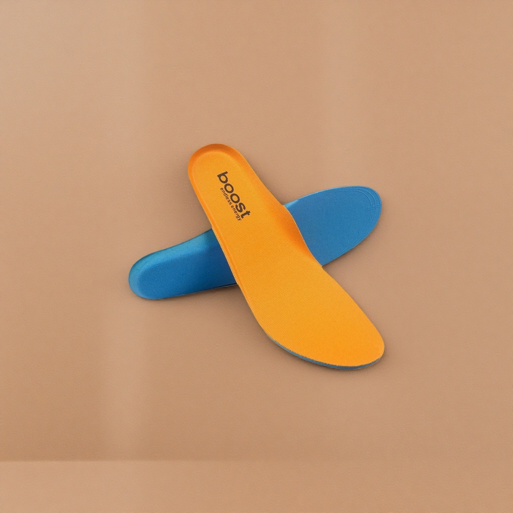 The orange silicone insoles are breathable, anti-slip, shock-absorbing and provide comfortable arch support Specification image