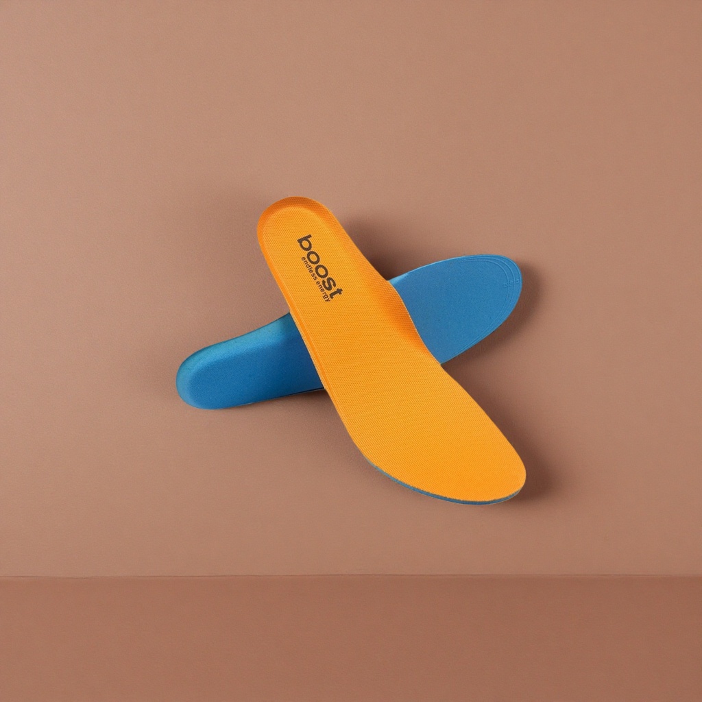 The orange silicone insoles are breathable, anti-slip, shock-absorbing and provide comfortable arch support details Picture