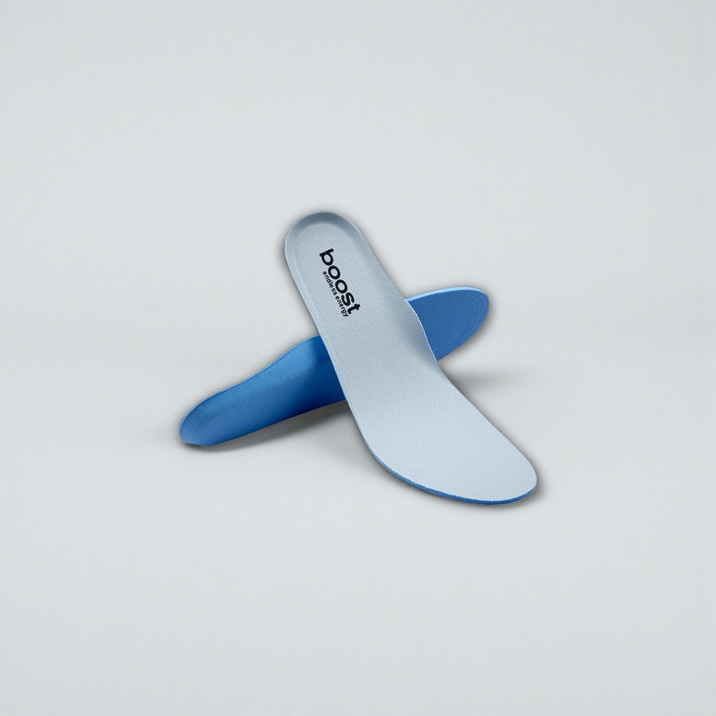 Blue breathable and anti-slip insoles, suitable for both men and women, comfortable and shock-absorbing, with 3D stereoscopic cutting Application Scenario