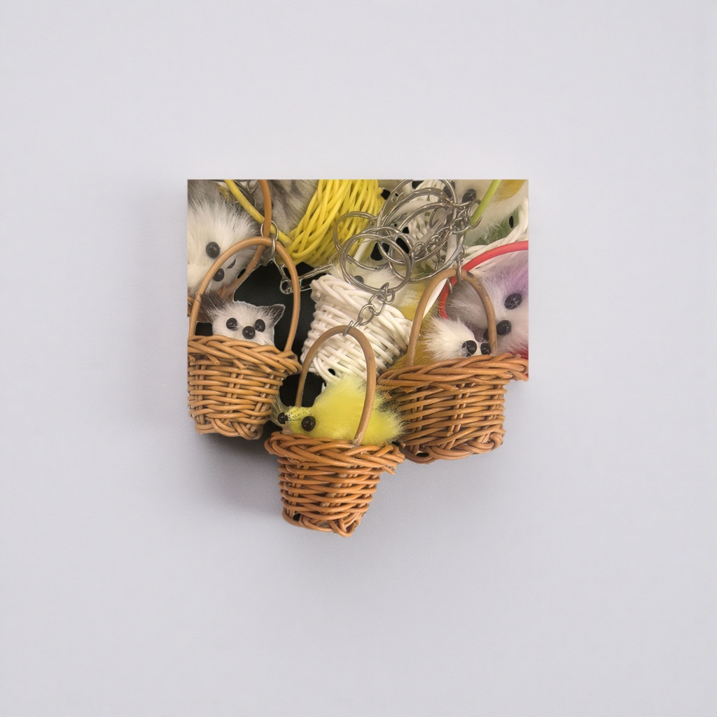 A cute plush toy with a basket for decorating the living room and bedroom details Picture
