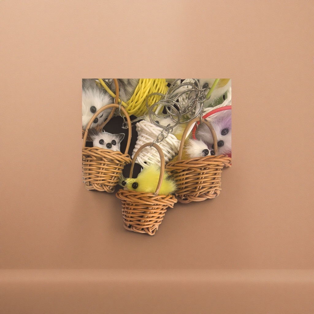 A cute plush toy with a basket for decorating the living room and bedroom Specification image