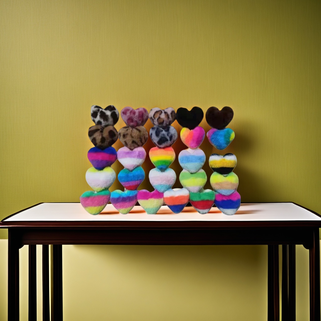 Colorful plush heart-shaped throw pillows are soft and cute home furnishings for living room and bedroom decoration Application Scenario