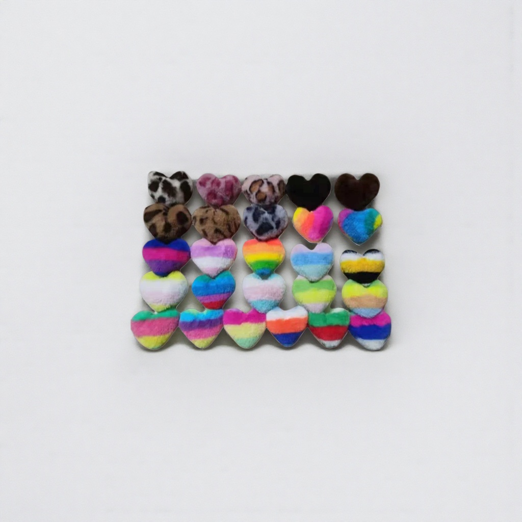 Colorful plush heart-shaped throw pillows are soft and cute home furnishings for living room and bedroom decoration