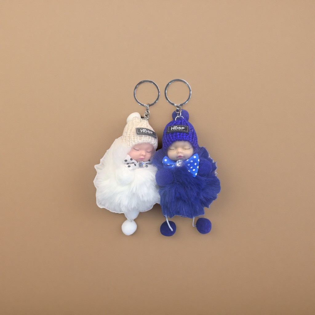 Plush doll keychain, cute pendant, car bag hanging bear rabbit doll details Picture