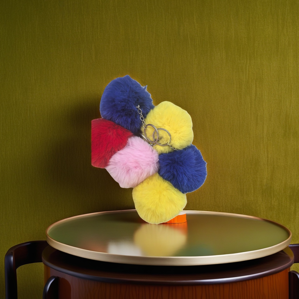 Plush ball keychain, cute plush pendant, small portable item Application Scenario