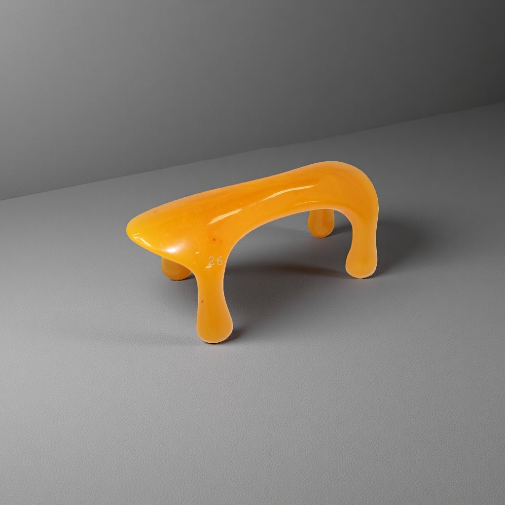 The orange plastic stool with a thickened main body is a stable household children's seat Application Scenario