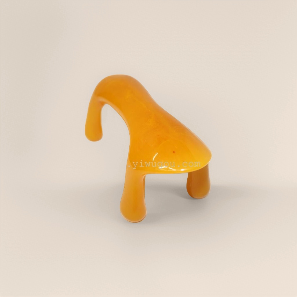 The orange plastic stool with a thickened main body is a stable household children's seat