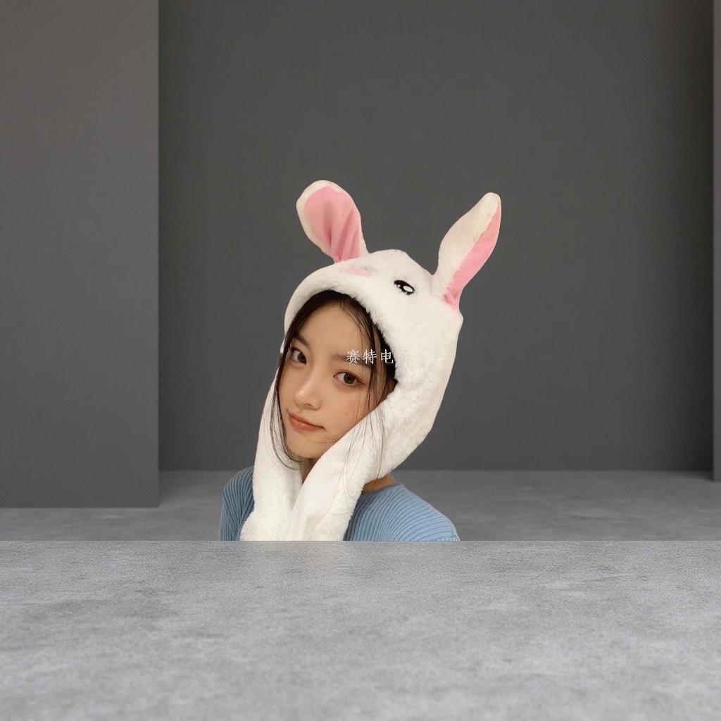 可爱兔子帽女童毛绒保暖儿童冬季帽子