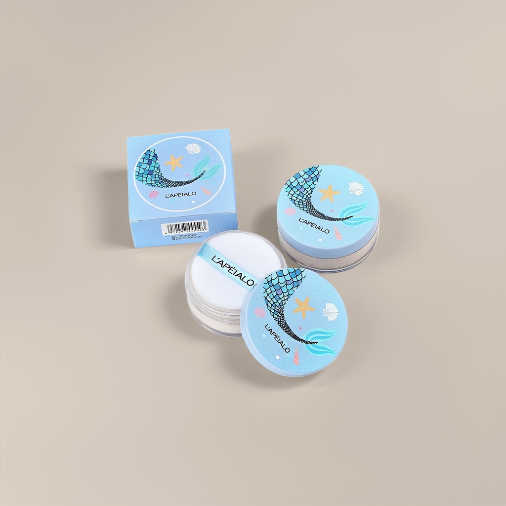 A multi-layered portable cosmetic storage box with a beauty fish tail pattern