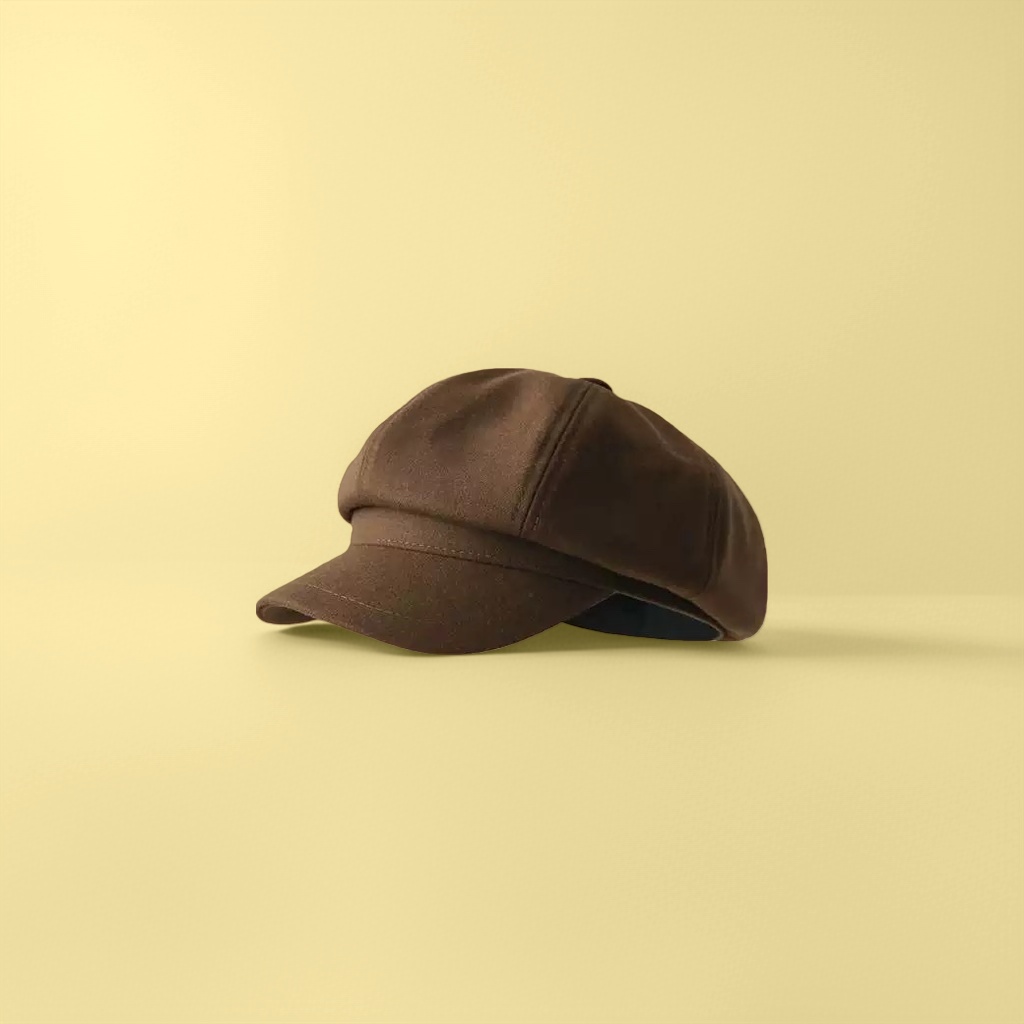 The beige baseball cap is a fashionable, versatile and casual hat
