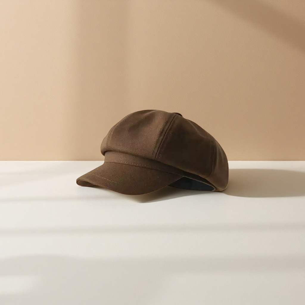 Beige baseball cap and beret are cool, versatile and casual sun hats Specification image