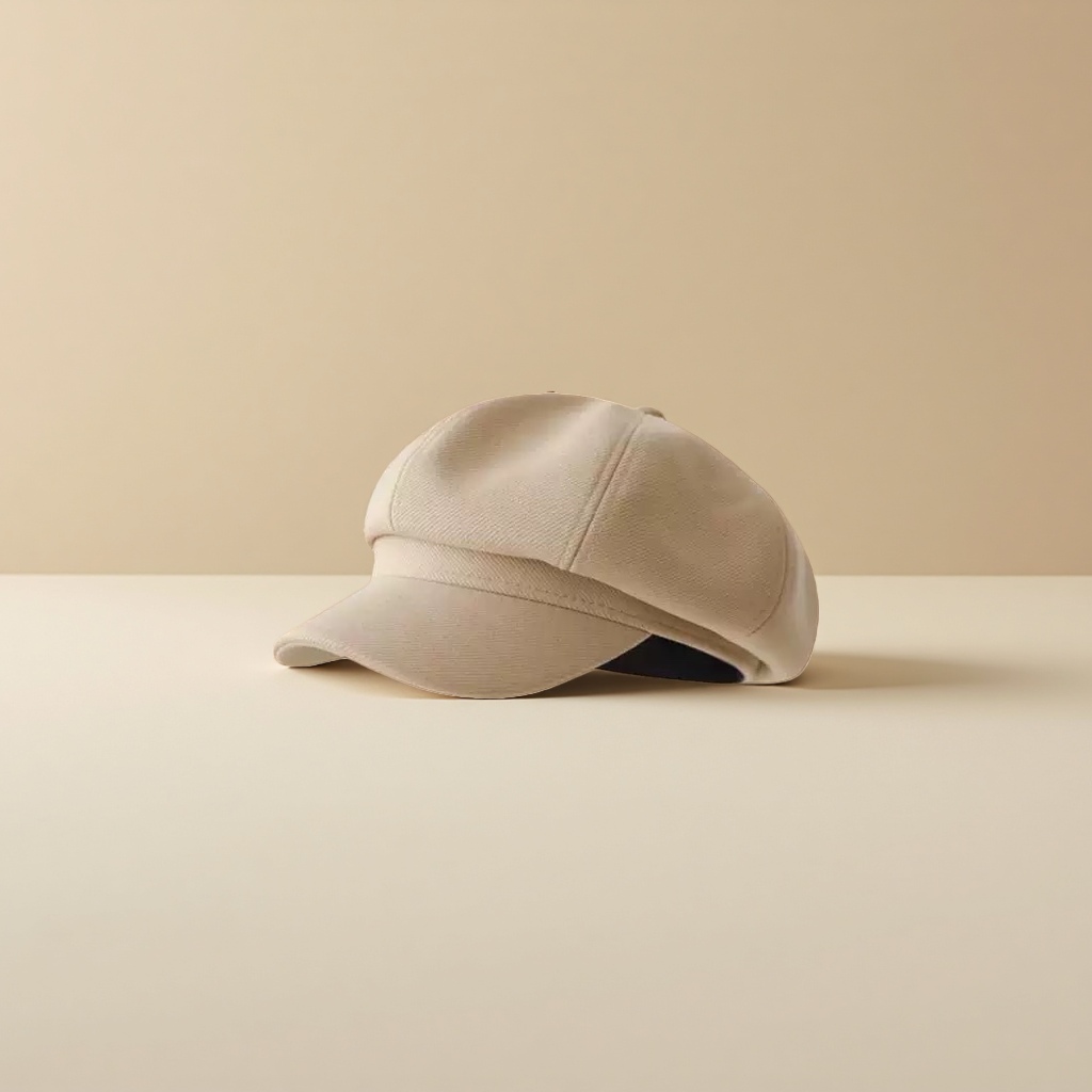 Beige baseball cap and beret are cool, versatile and casual sun hats