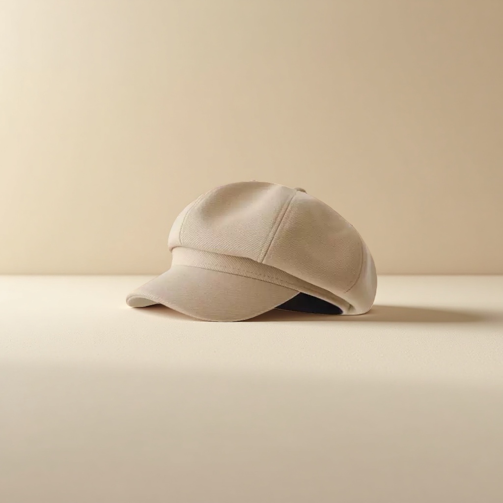 Beige baseball cap and beret are cool, versatile and casual sun hats details Picture