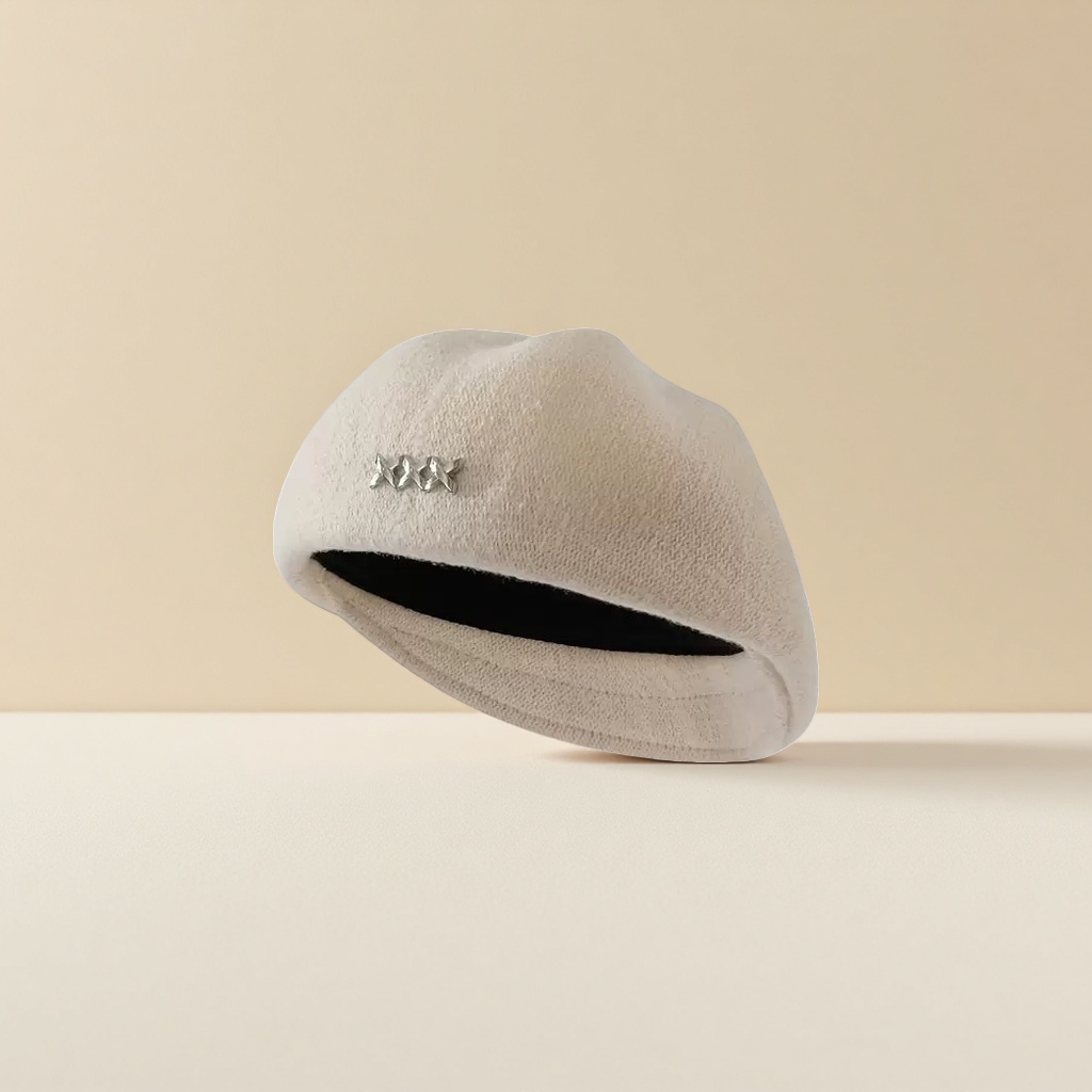 Black knitted hat is warm and slimming. It's a versatile woolen hat for autumn and winter