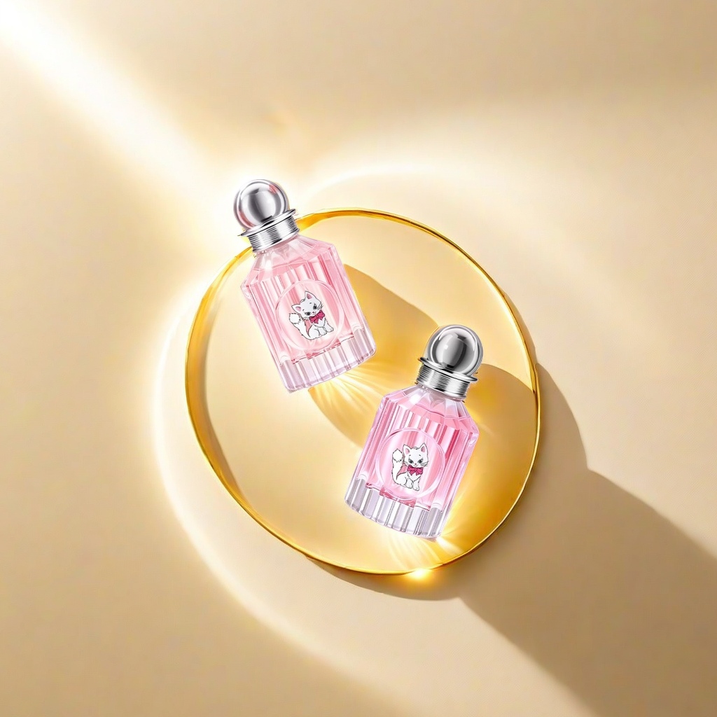 Pink perfume bottle, glass spray bottle, 100ml empty bottle, refillable home fragrance accessory Specification image