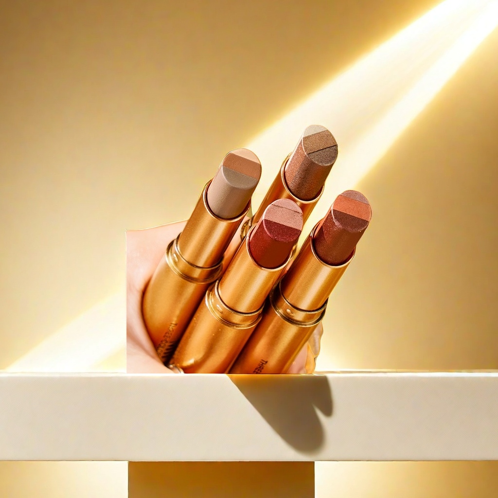 Golden shell lipstick, long-lasting color display, moisturizing matte lipstick details Picture