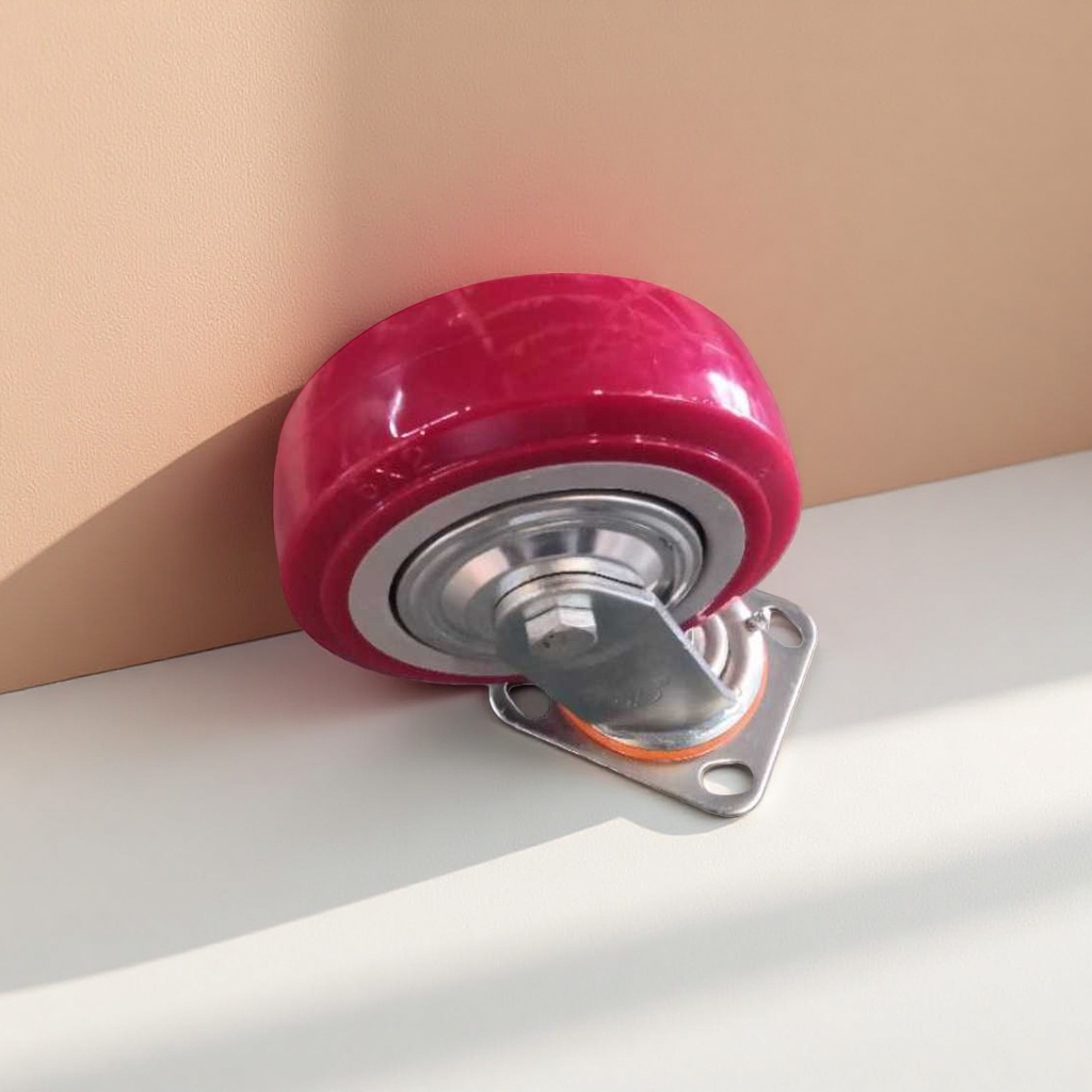 Red wheel universal silent load-bearing pulley furniture casters set
