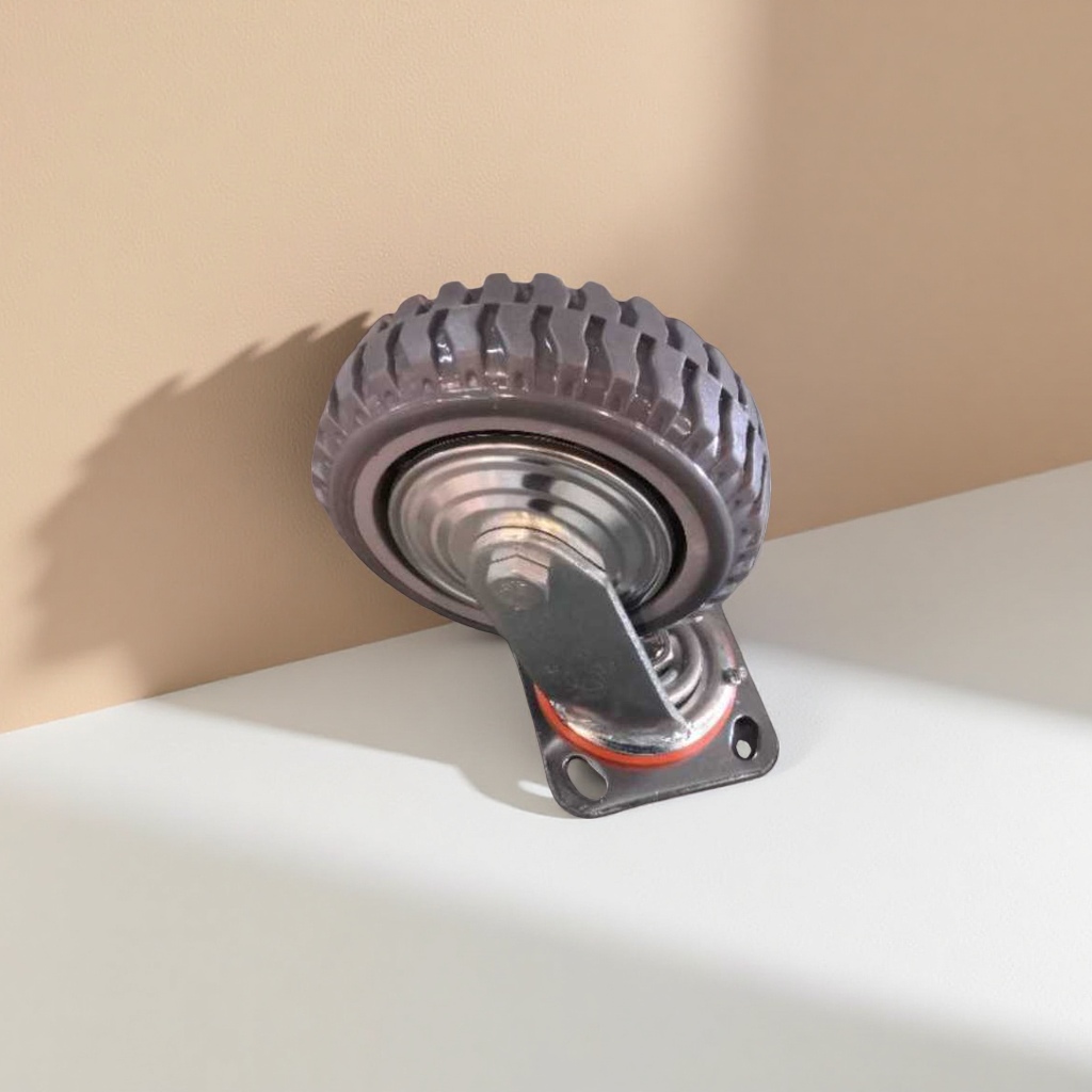 Industrial wheels, heavy-duty load-bearing swivel wheels with brakes, silent and wear-resistant 3-inch details Picture