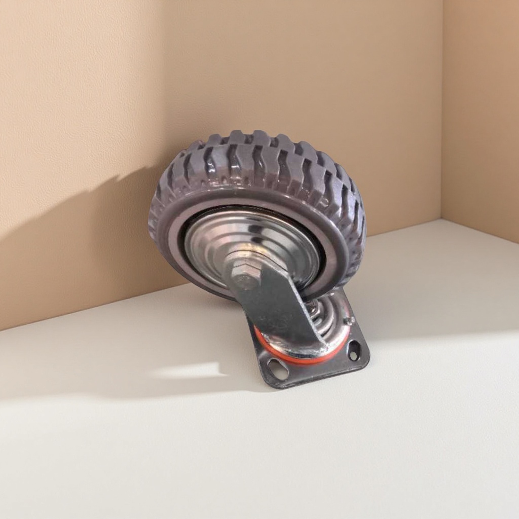 Industrial wheels, heavy-duty load-bearing swivel wheels with brakes, silent and wear-resistant 3-inch