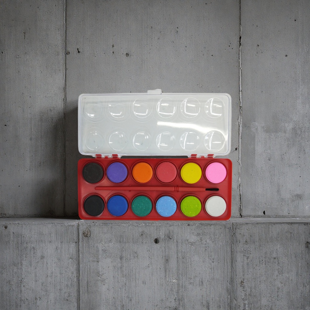 Caja de pintura de acuarela 24 colores juego de pintura de acuarela portátil de nivel profesional que incluye pincel de paleta de color details Picture