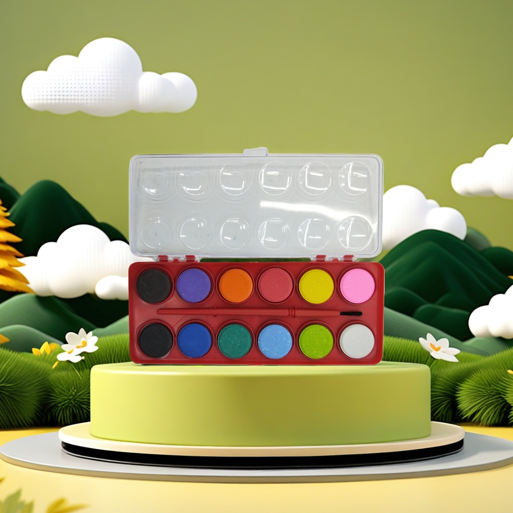 Watercolor paint box 24-color professional watercolor paint set for children and students, portable storage box