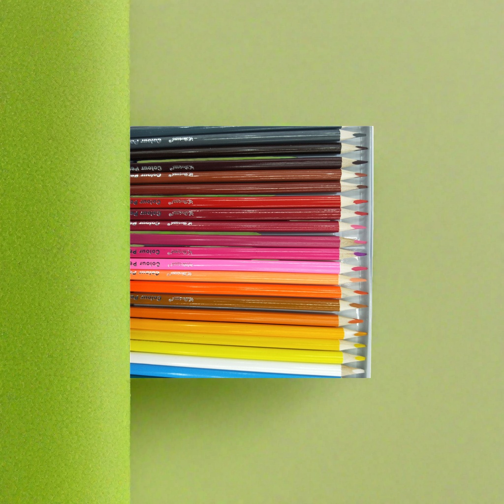 Deli wooden colored pencils, 24-color drawing pencils, specially designed for children's art Specification image