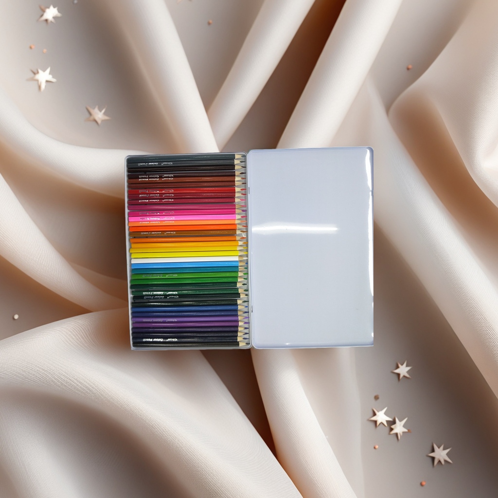 Deli Water-soluble colored pencils in 24 colors with PP material pencil case student art drawing set