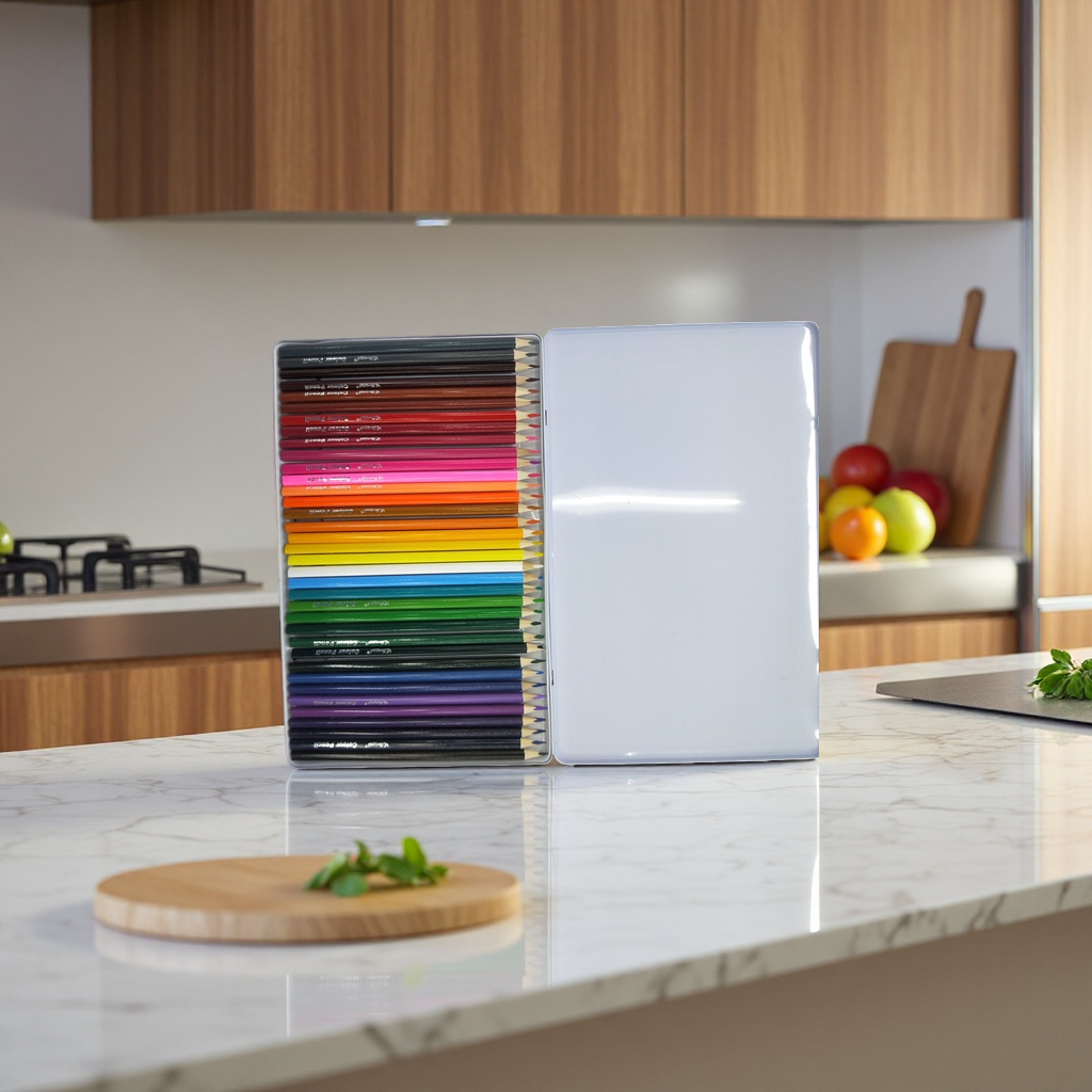 Deli Children's safe and non-toxic colored pencils in 24 colors with PP material pencil cases Application Scenario