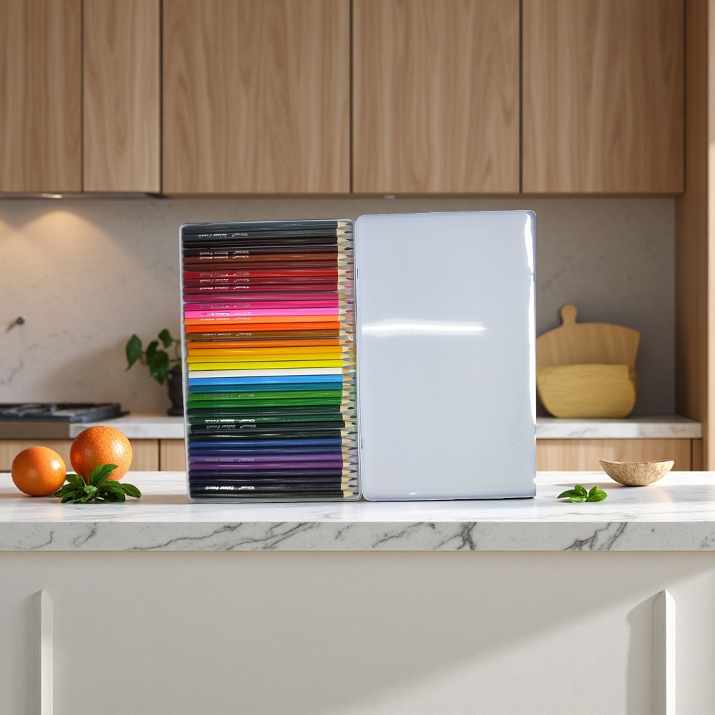 Deli Children's safe and non-toxic colored pencils in 24 colors with PP material pencil cases