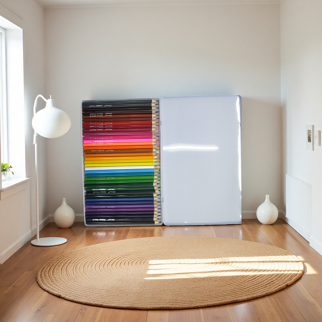 Deli wooden colored pencils with 24 color bands, safe round tips and PP material pencil cases Application Scenario