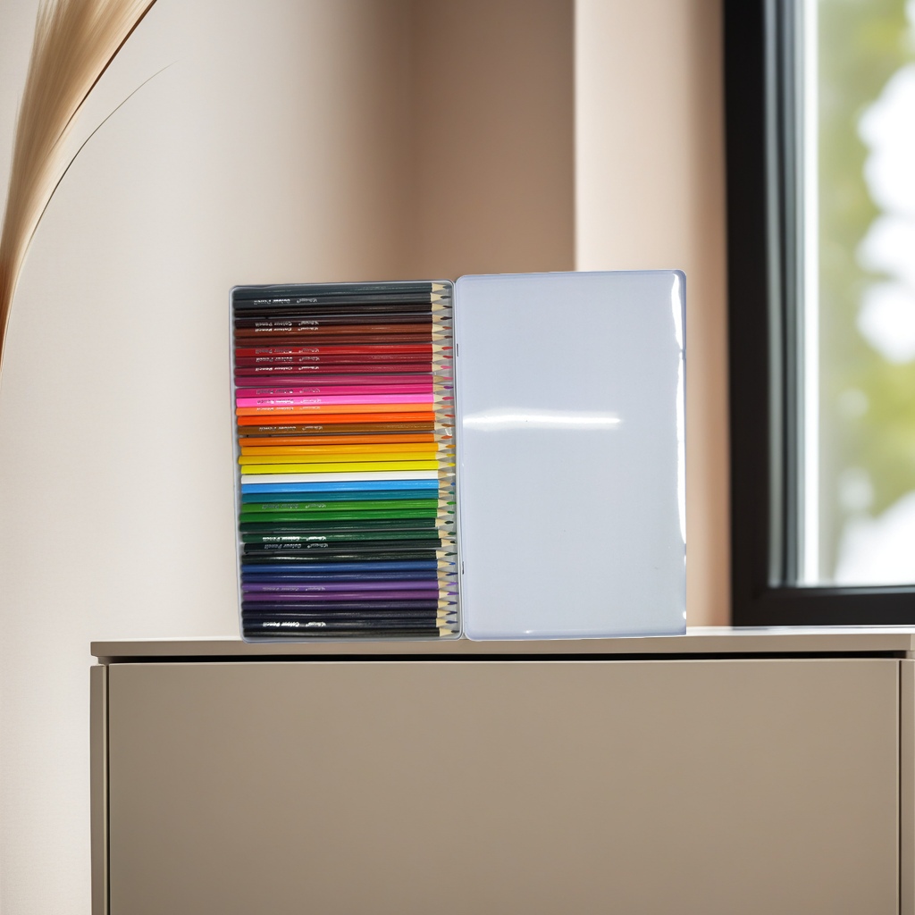 Deli Children's safe and non-toxic colored pencils in 24 colors with PP material pencil cases, learning and drawing supplies