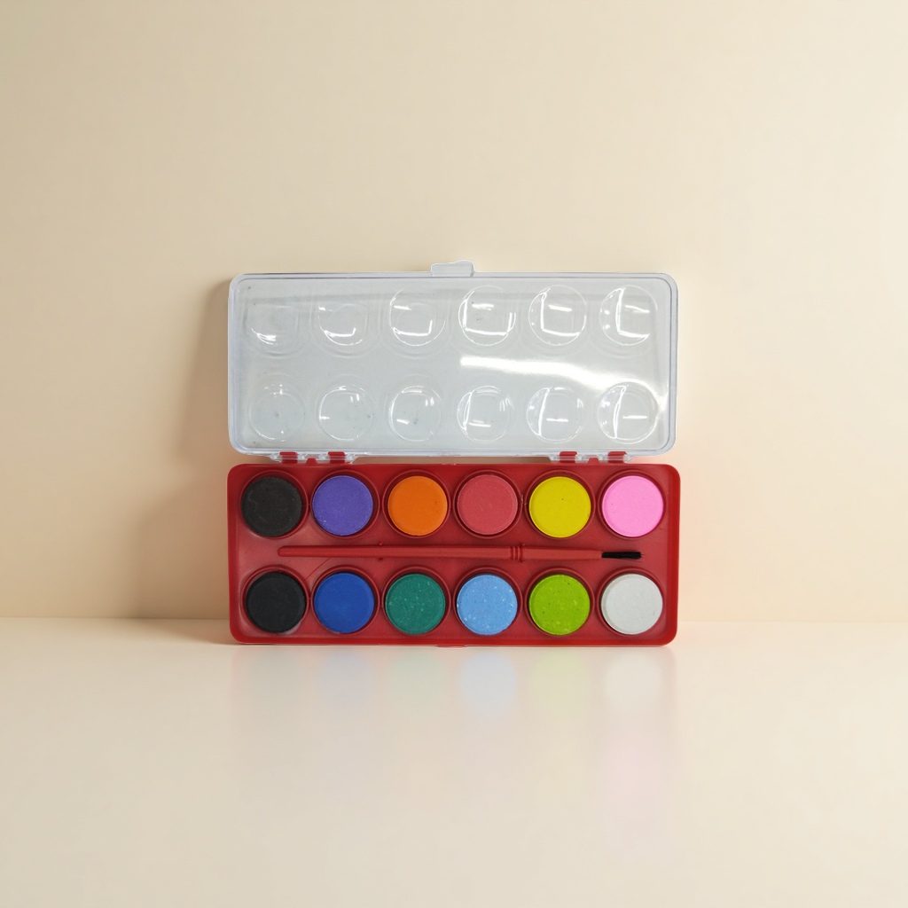 Caja de pintura de acuarela 24 colores kit de pintura de acuarela para estudiantes profesionales herramientas de pintura portátiles details Picture