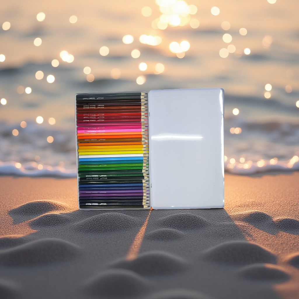 Deli Children's Safe and Non-toxic Colored Pencils in 24 colors with PP material pencil case Learning Drawing set