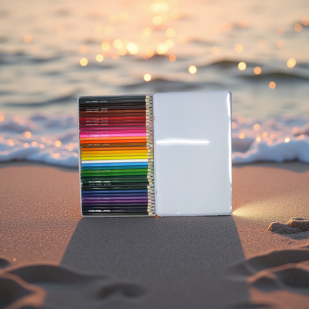 Deli Children's Safe and Non-toxic Colored Pencils in 24 colors with PP material pencil case Learning Drawing set details Picture