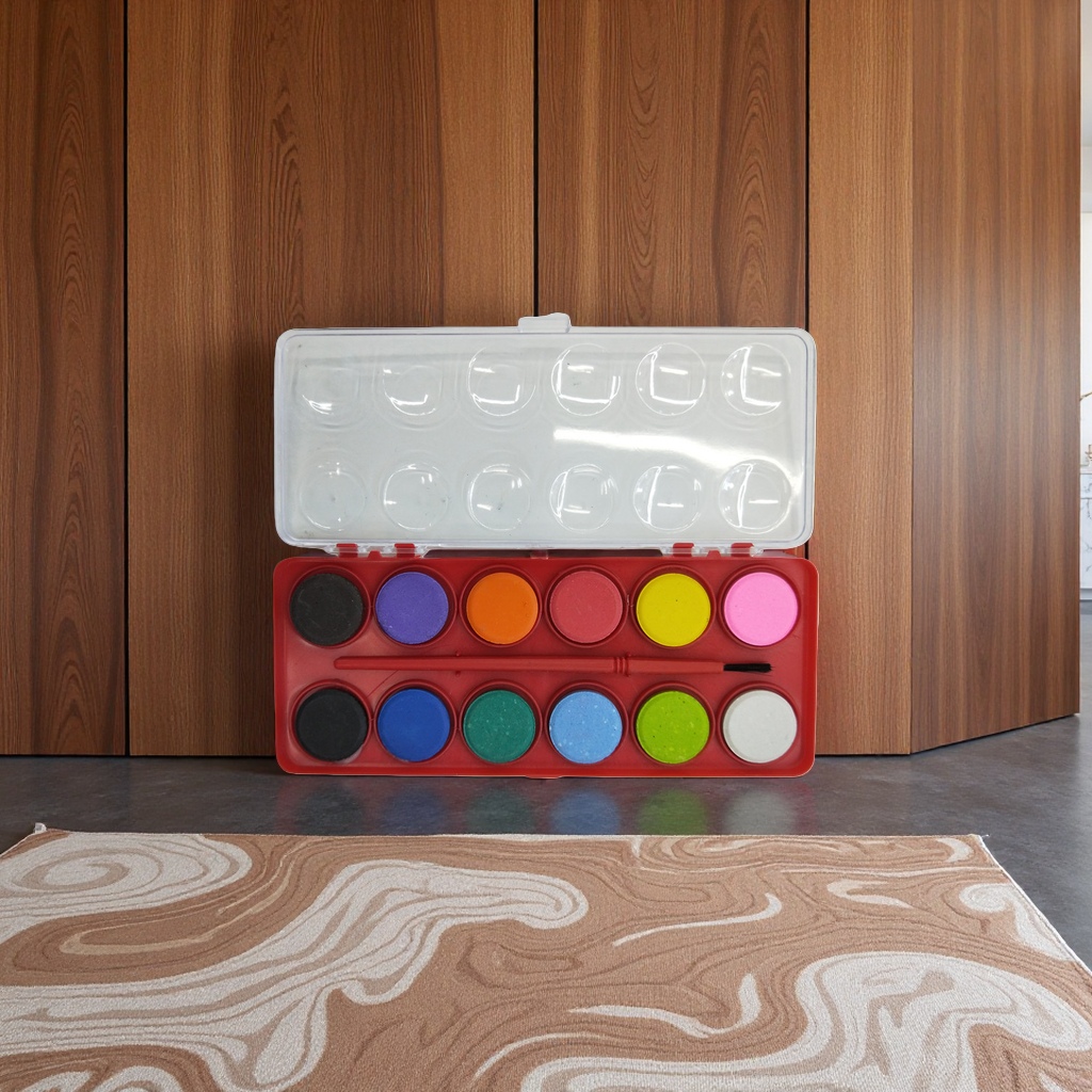 Watercolor palette with ceramic glaze, large-capacity 24-compartment professional art color mixing tray details Picture