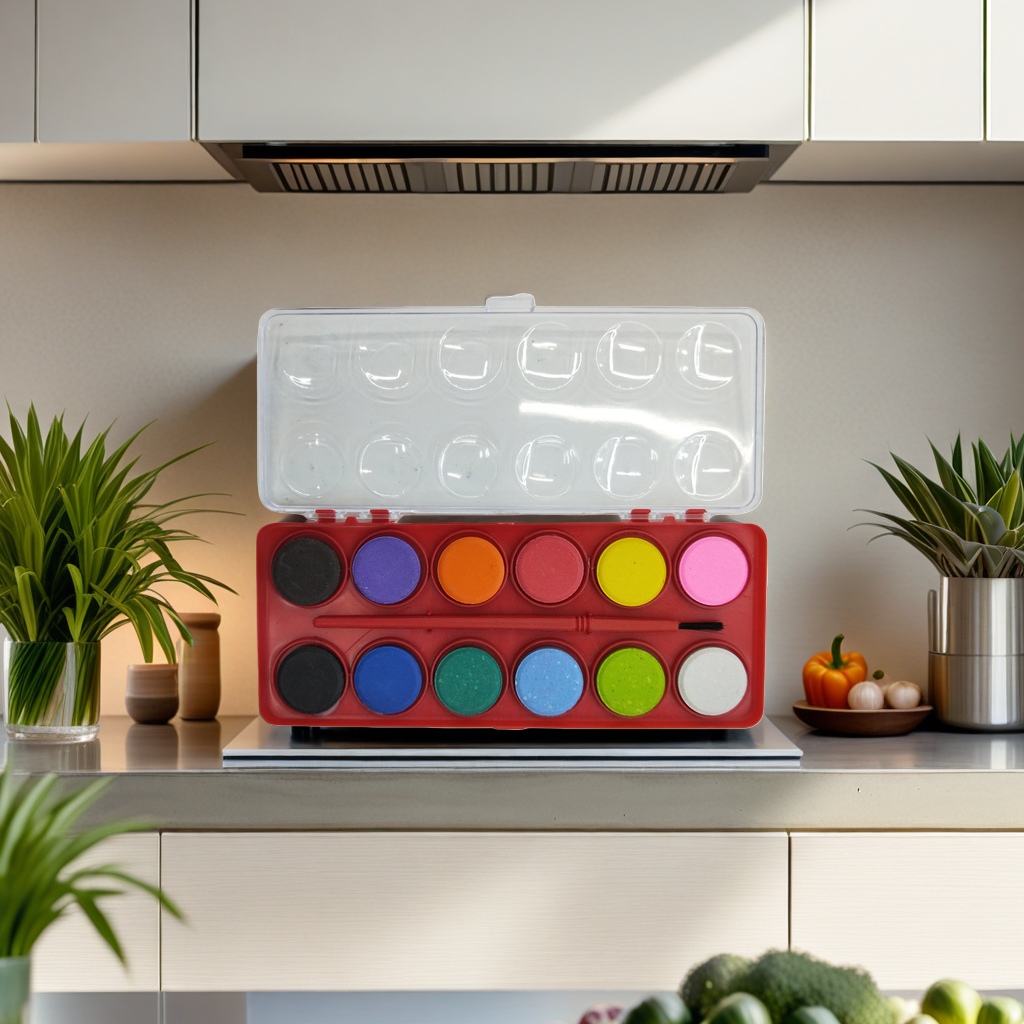 A thickened PP material watercolor palette with 12 detachable compartments for professional art painting details Picture