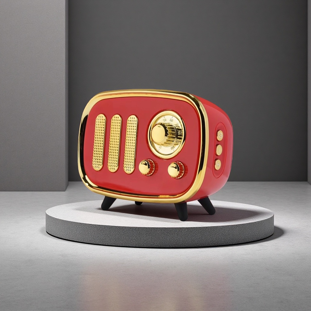 Retro-style wooden shell radio, Bluetooth speaker, alarm clock and sound pickup function