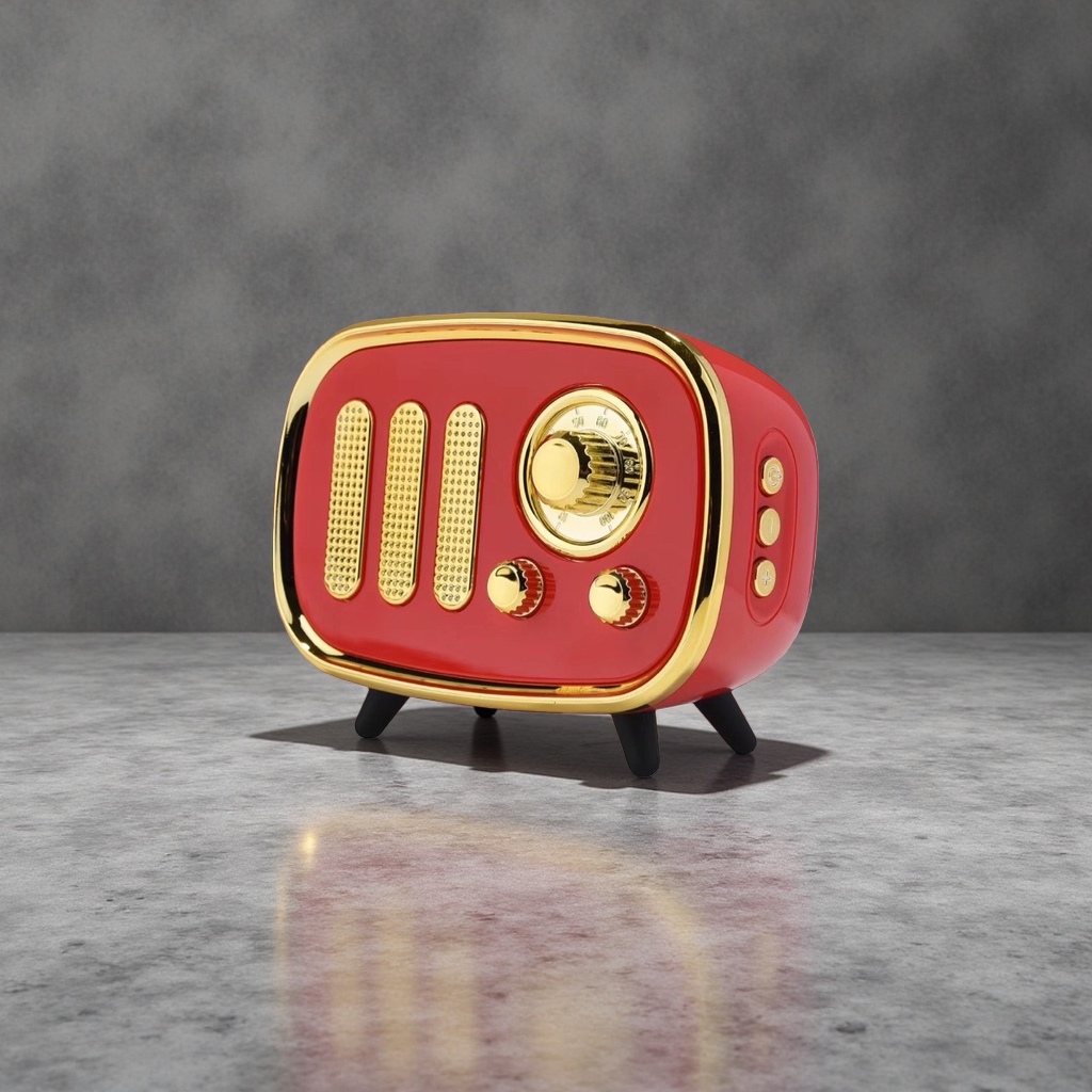 Retro-style wooden shell radio, Bluetooth speaker, alarm clock and sound pickup function details Picture