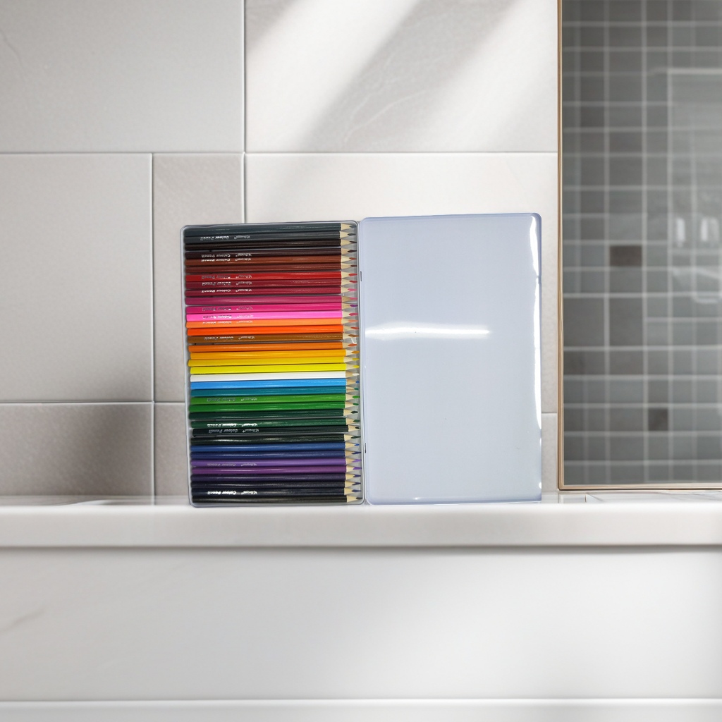 Derecho madera lápices de color 24 colores con caja de lápices de color para niños fine art painting set Specification image