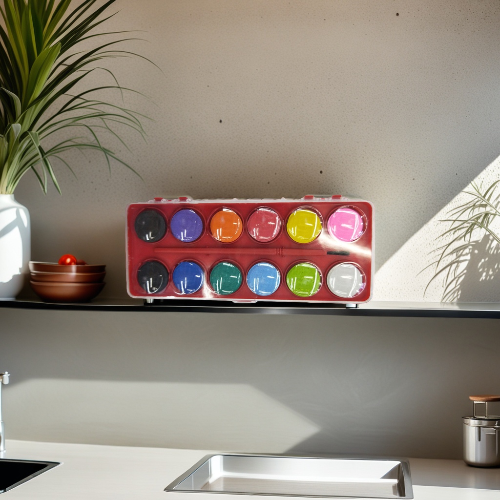 A 24-color portable watercolor palette, specially designed for student painting, stackable and storable Specification image