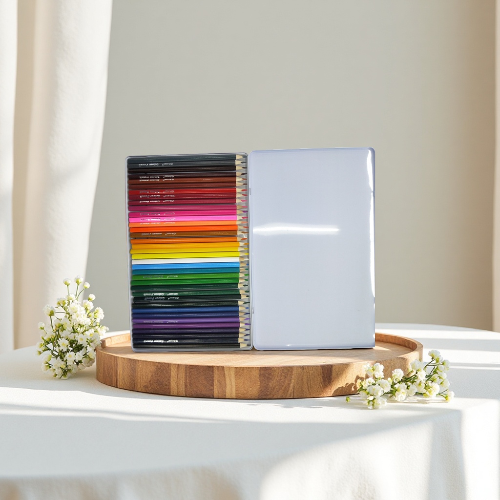 Deli colored pencil cases, colored pencil cases, 24-ribbon pencil sharpeners, student stationery