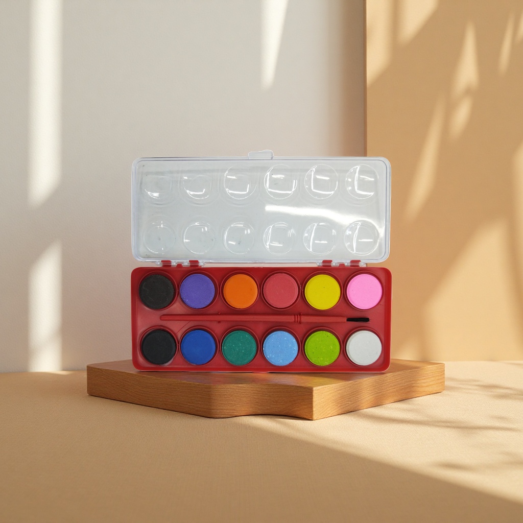 وكانت لوحة الألوان المائية أكثر سمكا من مادة PP تحتوي على 18 لوحة رسم فنية محمولة Specification image