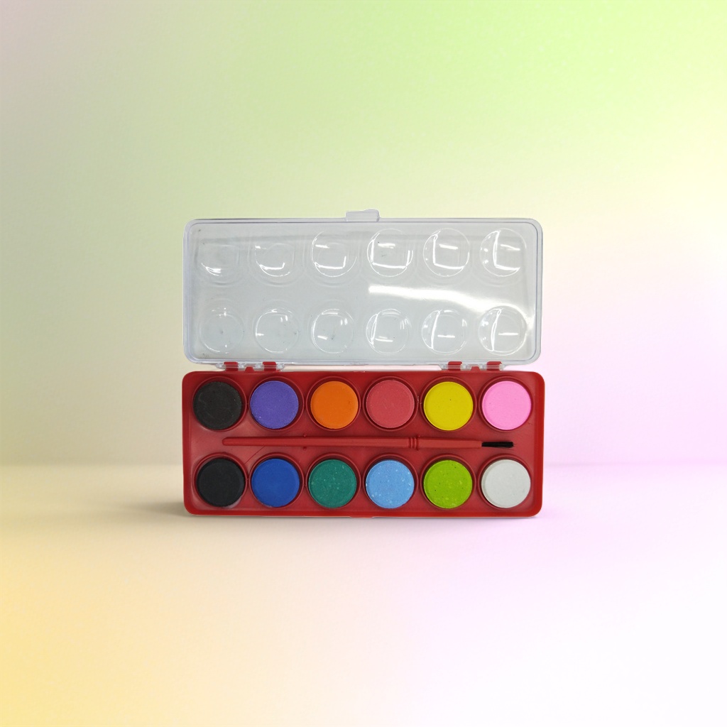 Caja de pintura de acuarela a prueba de fugas sellado tipo 24 colores para estudiantes de arte clase kit de acuarela portátil almacenamiento de viaje